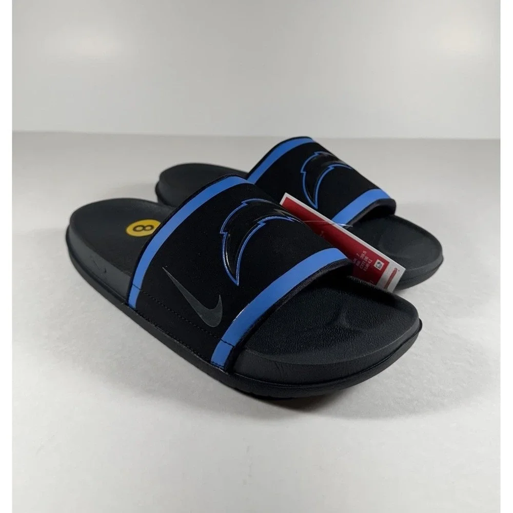 NIKE Offcourt LA Chargers NFL Slides Sandals Blue Black Men's 8 *NEW* DD0516-001
